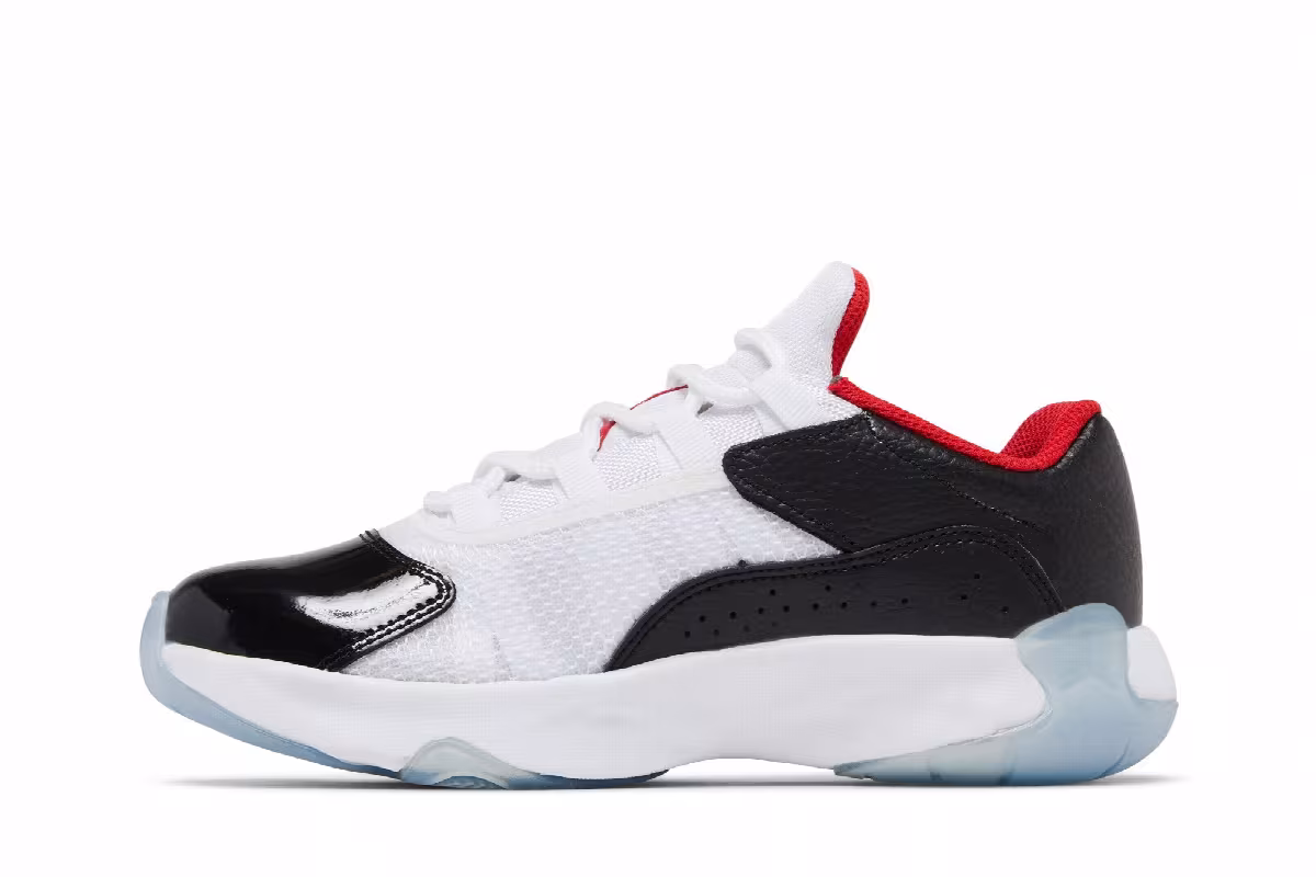 Air Jordan 11 CMFT Low GS White Black University Red, view 4