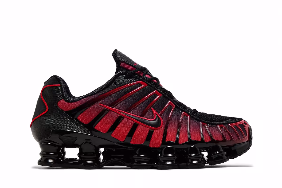 Nike Shox TL Black University Red Gradient, view 2