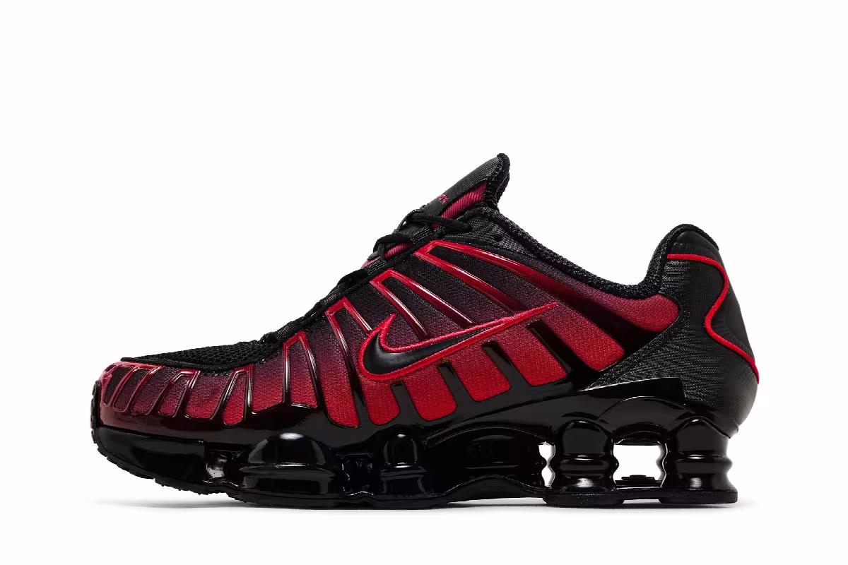 Nike Shox TL Black University Red Gradient, view 4