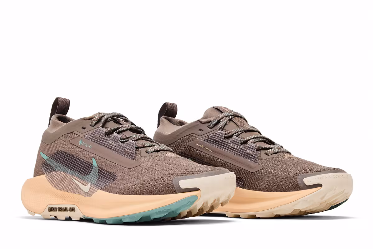 Nike Women's Pegasus Trail 5 GORE-TEX Mink Brown Orange Chalk, view 9