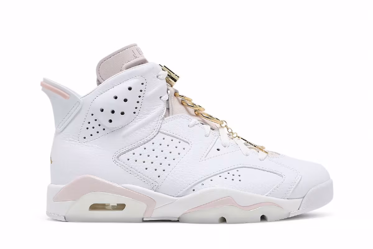 Women's Air Jordan 6 Gold Hoops, view 2