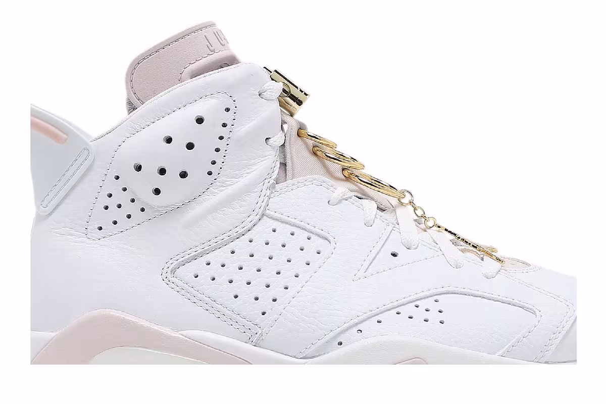 Women's Air Jordan 6 Gold Hoops, view 3