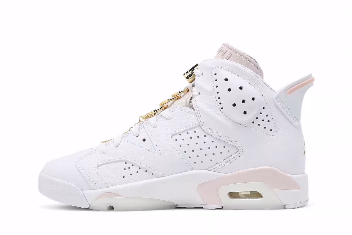 Women's Air Jordan 6 Gold Hoops, view 4