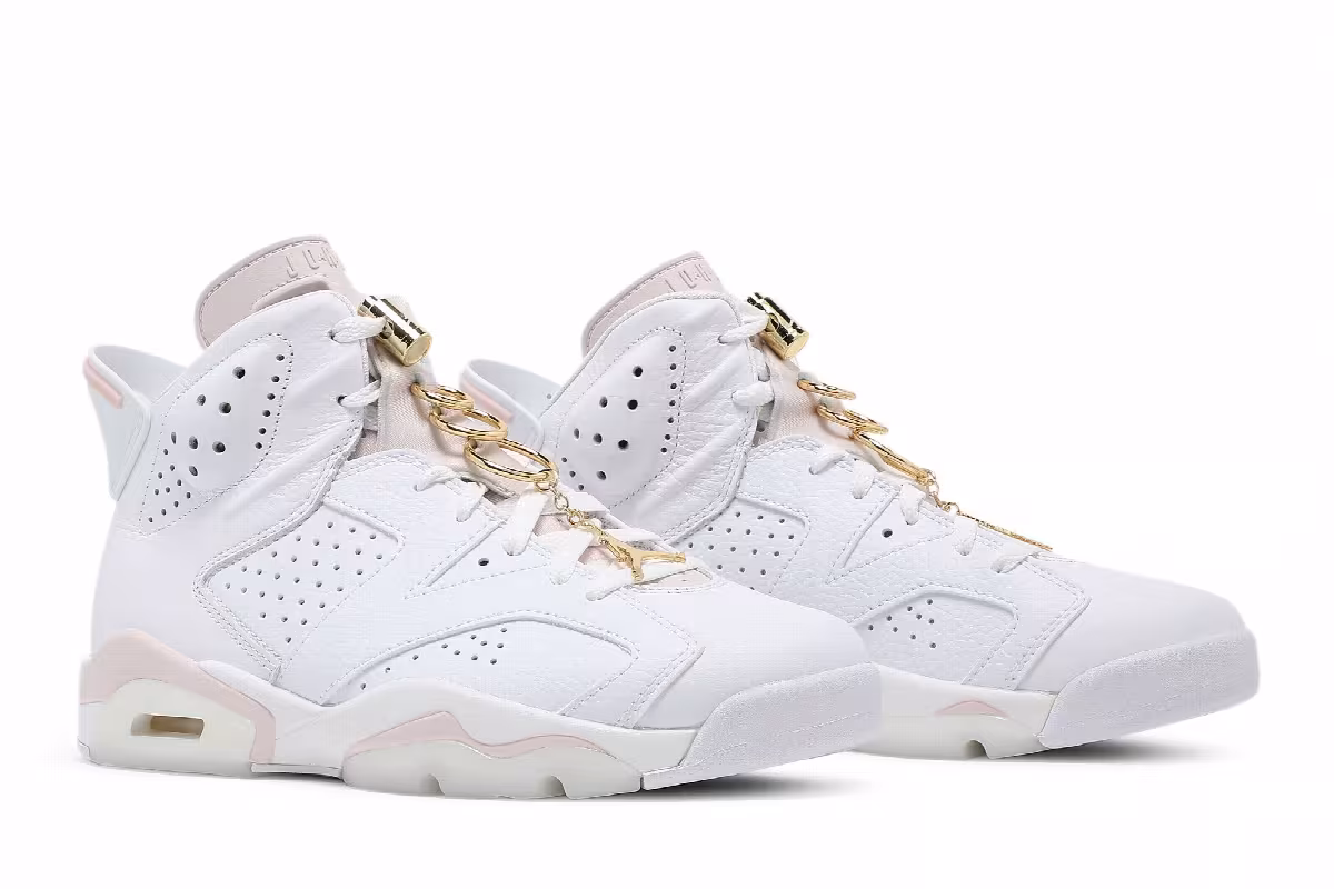Women's Air Jordan 6 Gold Hoops, view 9