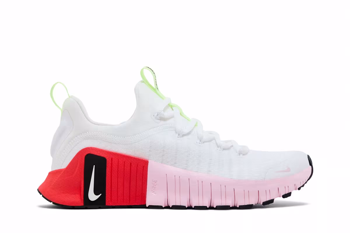 Nike Women's Free Metcon 6 White Bright Crimson Pink Foam, view 2