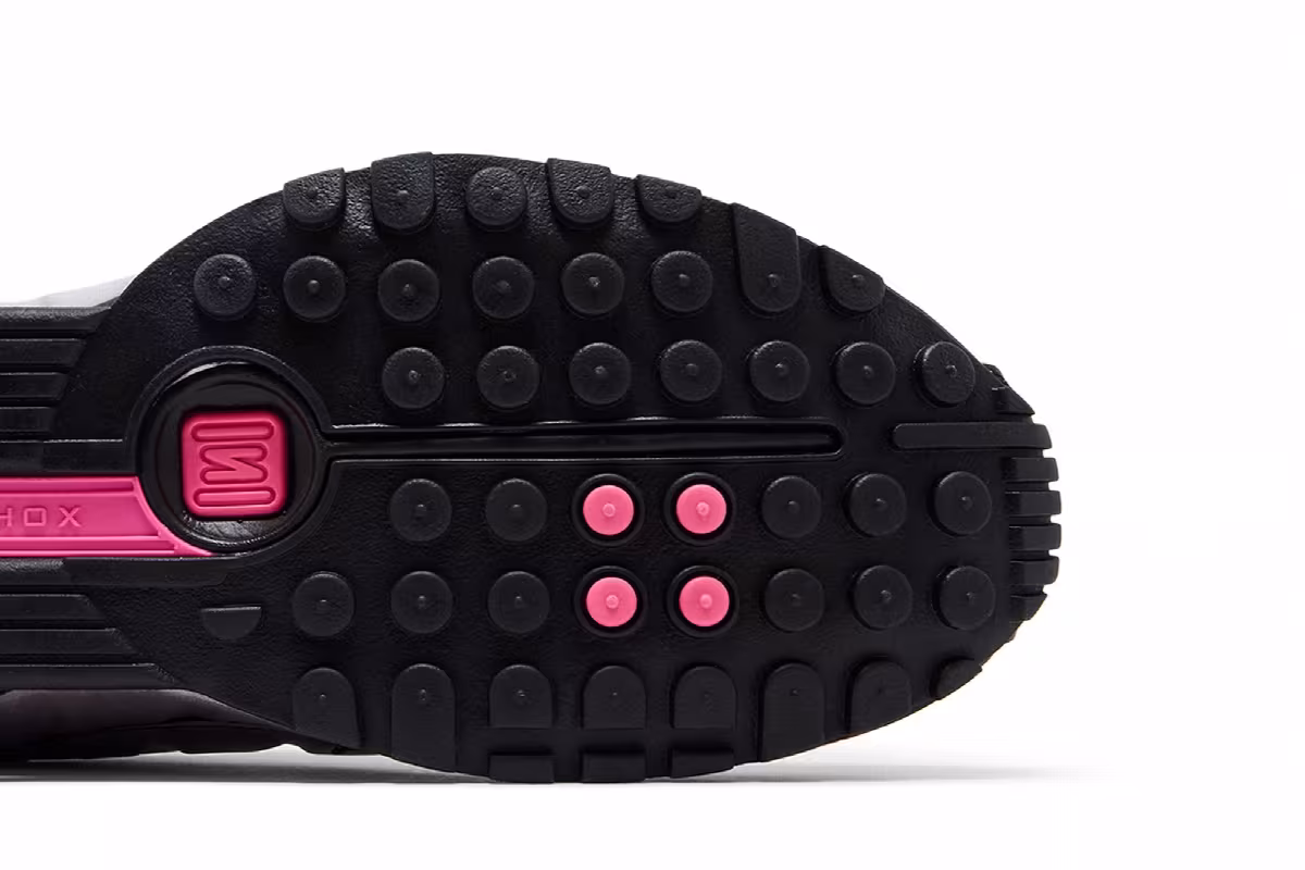 Nike Women's Shox R4 Black Metallic Silver Pinksicle, view 6