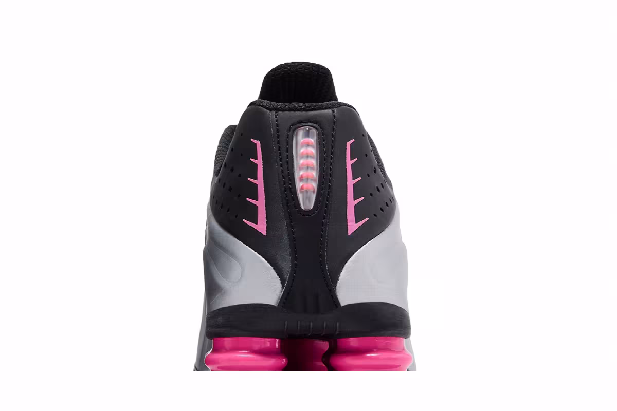 Nike Women's Shox R4 Black Metallic Silver Pinksicle, view 8