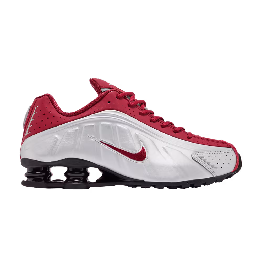 Nike Shox R4 Metallic Silver Black Team Crimson