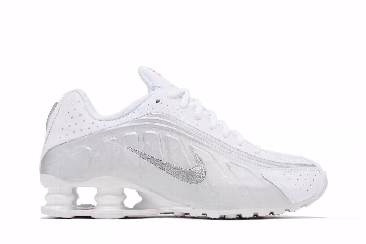 Nike Shox R4 GS White Metallic Silver 2025, view 2