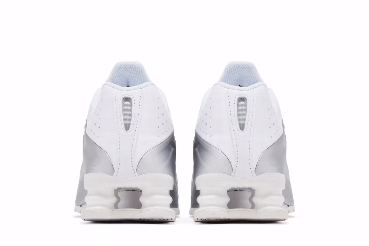Nike Shox R4 GS White Metallic Silver 2025, view 7