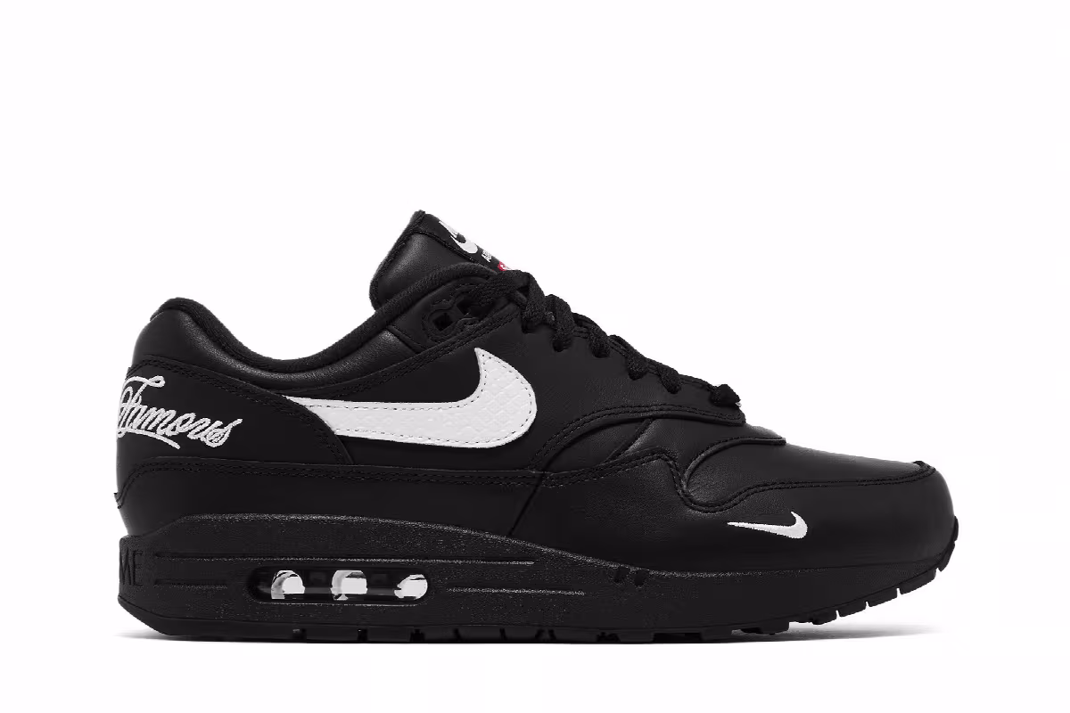Supreme x Nike Air Max 1 Black White, view 2