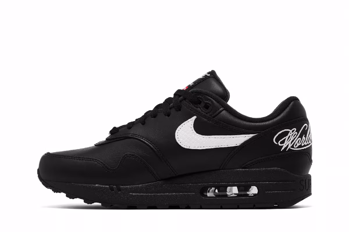 Supreme x Nike Air Max 1 Black White, view 4