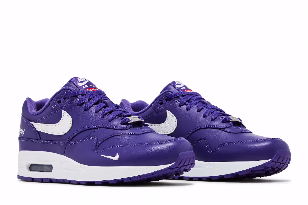 Supreme x Nike Air Max 1 Varsity Purple, view 9