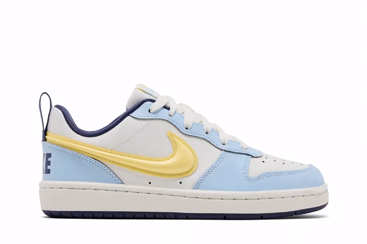 Nike Court Borough Low Recraft GS Celestine Blue Soft Yellow, view 2