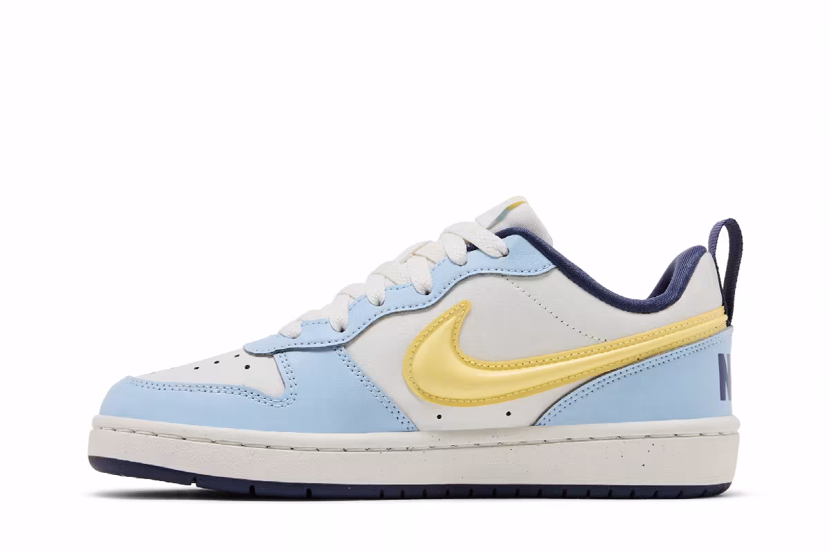 Nike Court Borough Low Recraft GS Celestine Blue Soft Yellow, view 4