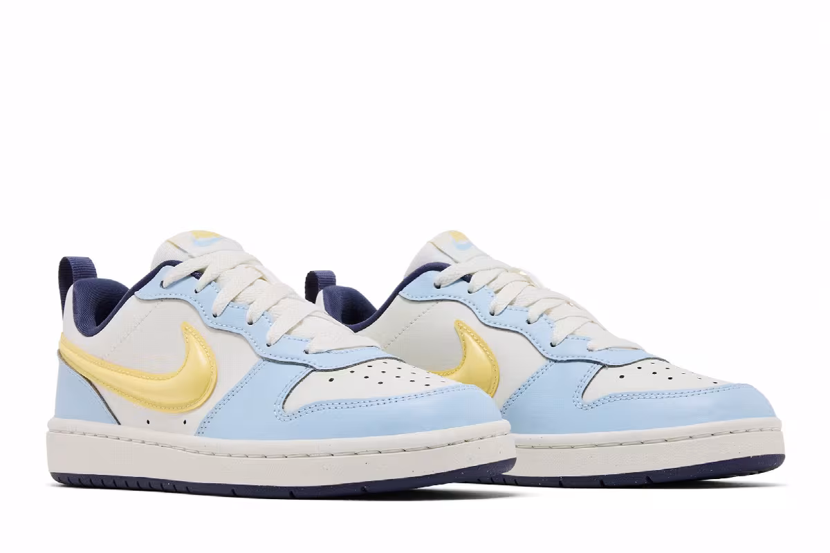 Nike Court Borough Low Recraft GS Celestine Blue Soft Yellow, view 9