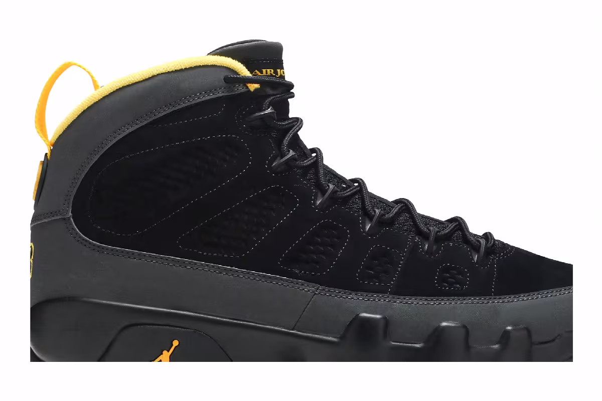 Air Jordan 9 ‘Dark Charcoal University Gold’ Dark Charcoal University Gold, view 3