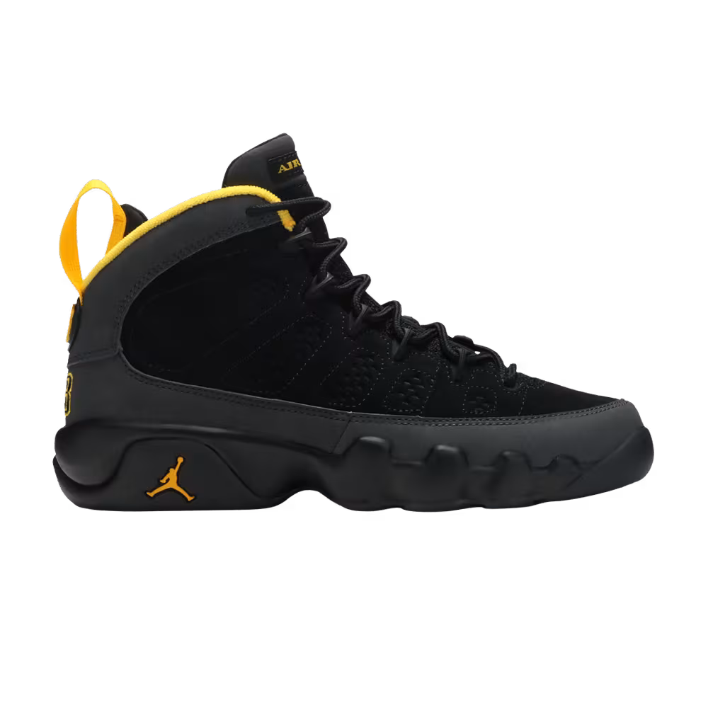 Air Jordan 9 GS Dark Charcoal University Gold