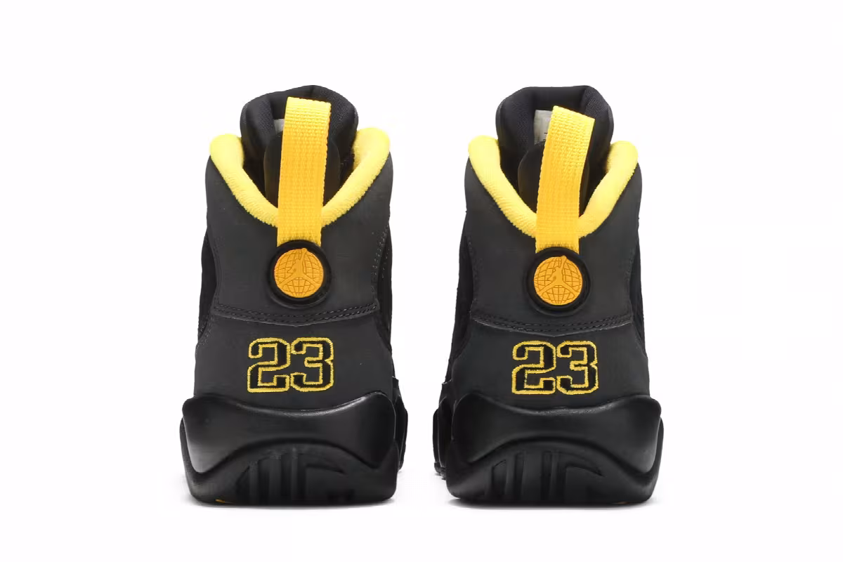 Air Jordan 9 GS Dark Charcoal University Gold, view 7