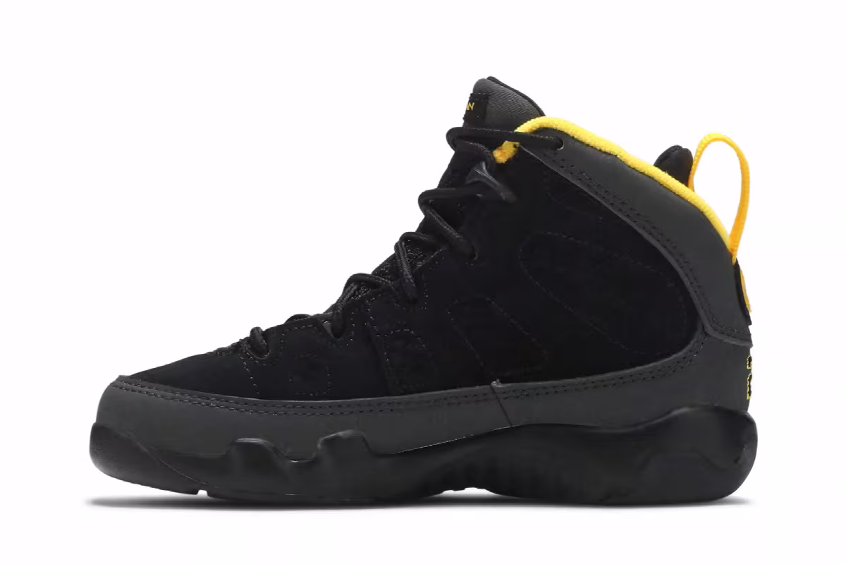 Air Jordan 9 PS Dark Charcoal University Gold, view 4