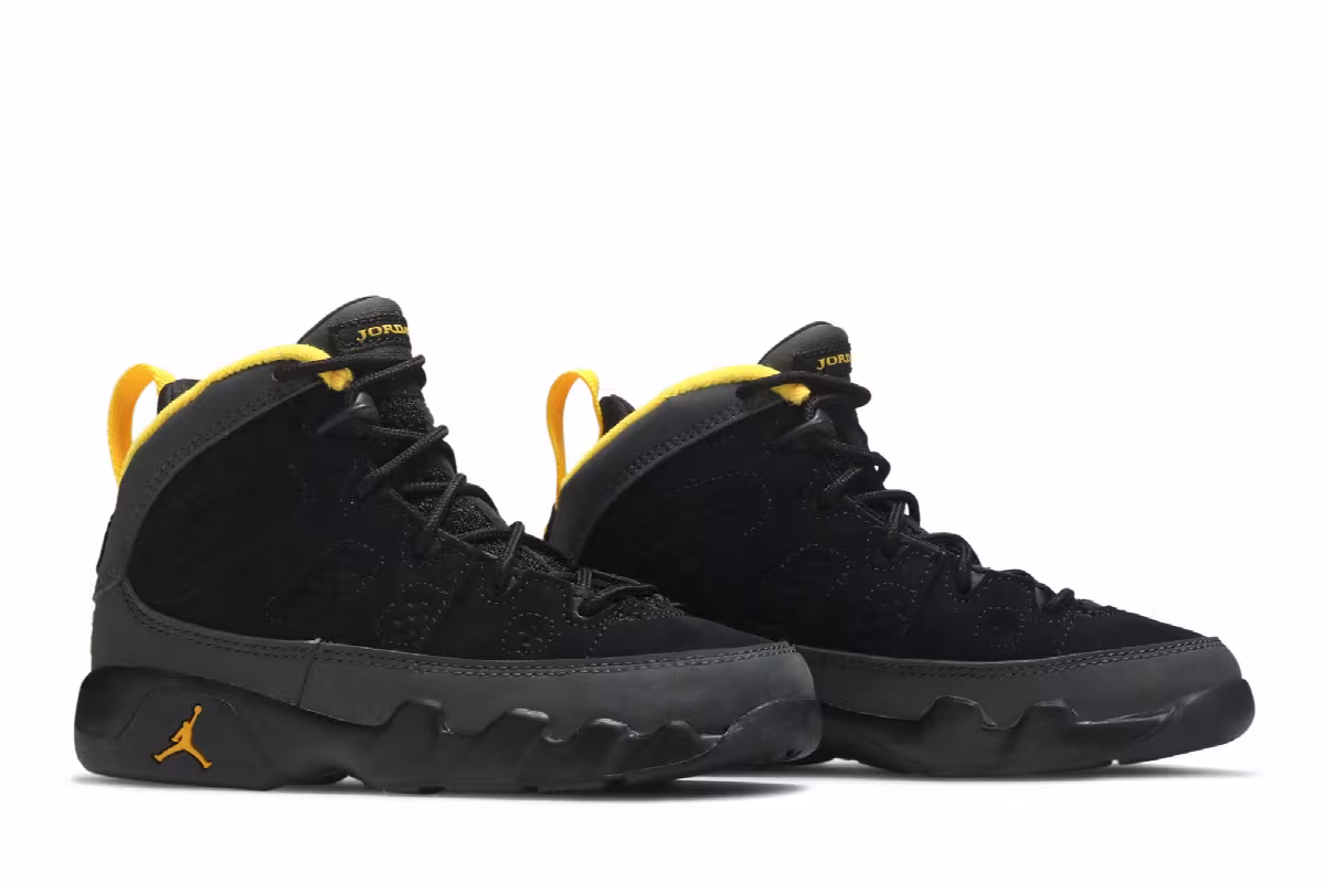 Air Jordan 9 PS Dark Charcoal University Gold, view 9
