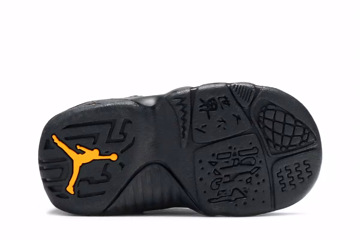 Air Jordan 9 TD Dark Charcoal University Gold, view 5