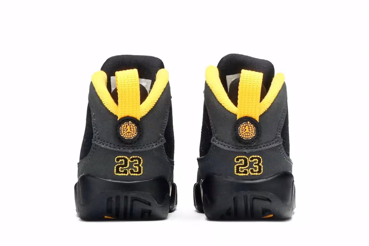 Air Jordan 9 TD Dark Charcoal University Gold, view 7