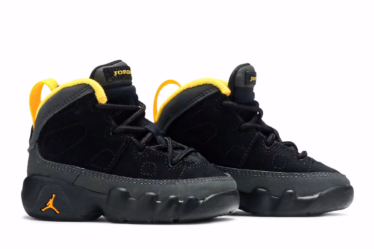 Air Jordan 9 TD Dark Charcoal University Gold, view 9