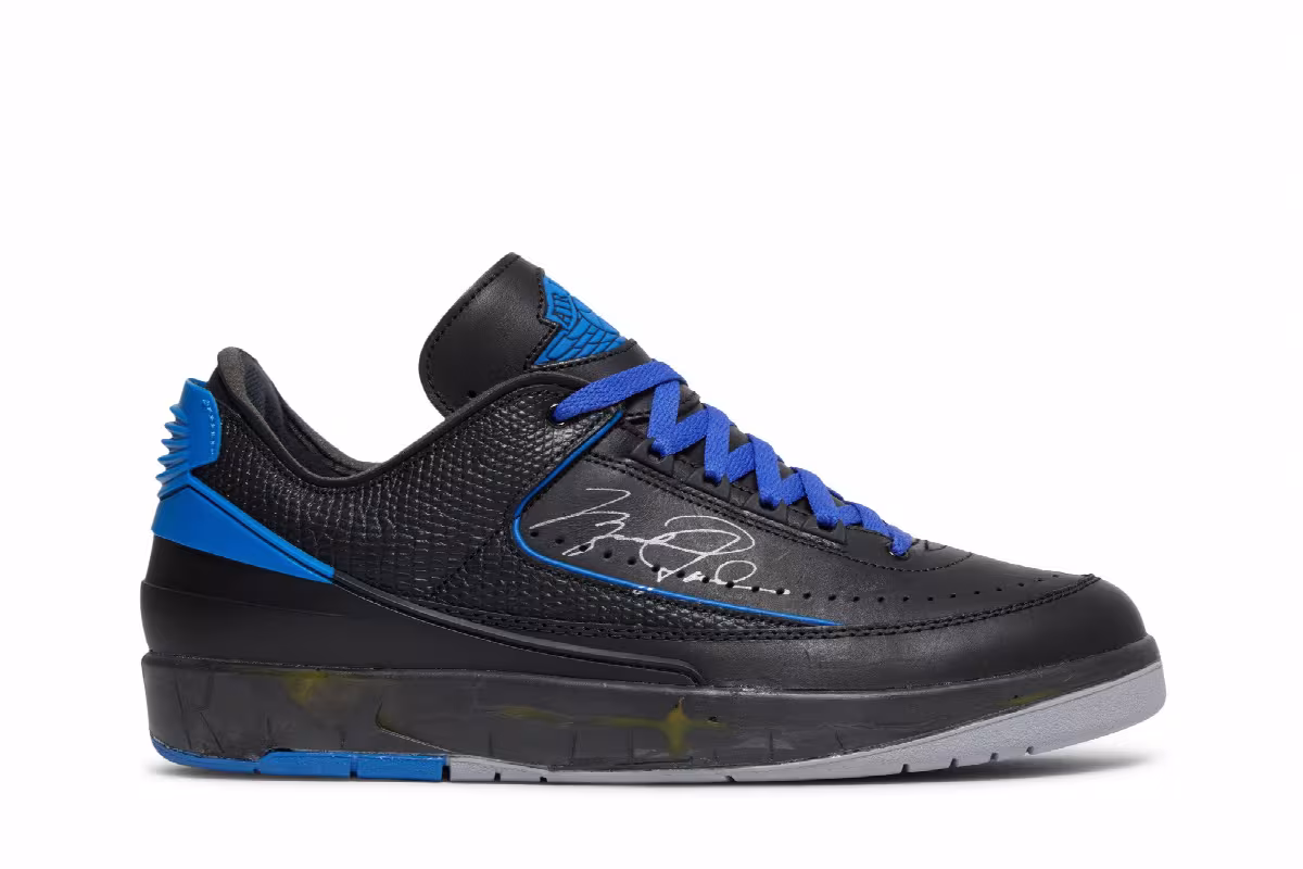 Off-White x Air Jordan 2 Low SP Black Varsity Royal, view 2
