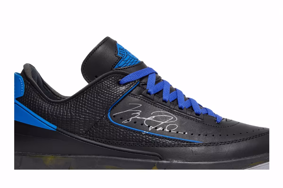 Off-White x Air Jordan 2 Low SP Black Varsity Royal, view 3