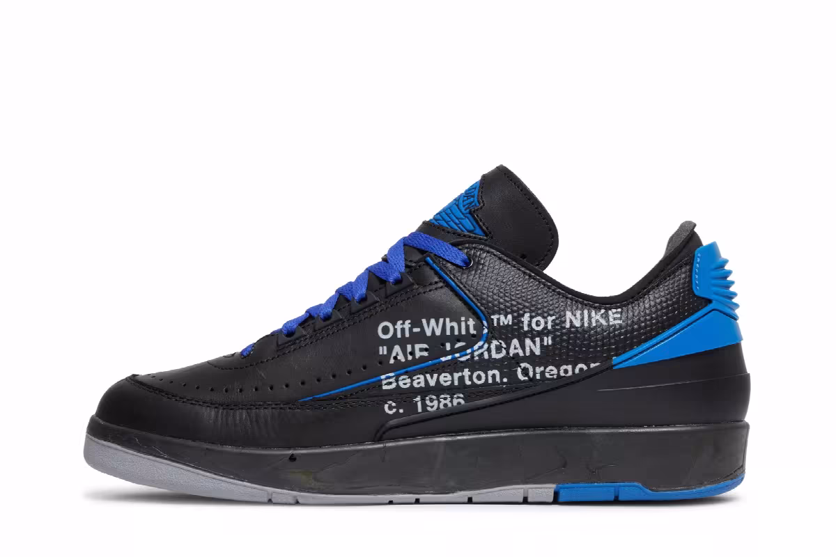 Off-White x Air Jordan 2 Low SP Black Varsity Royal, view 4