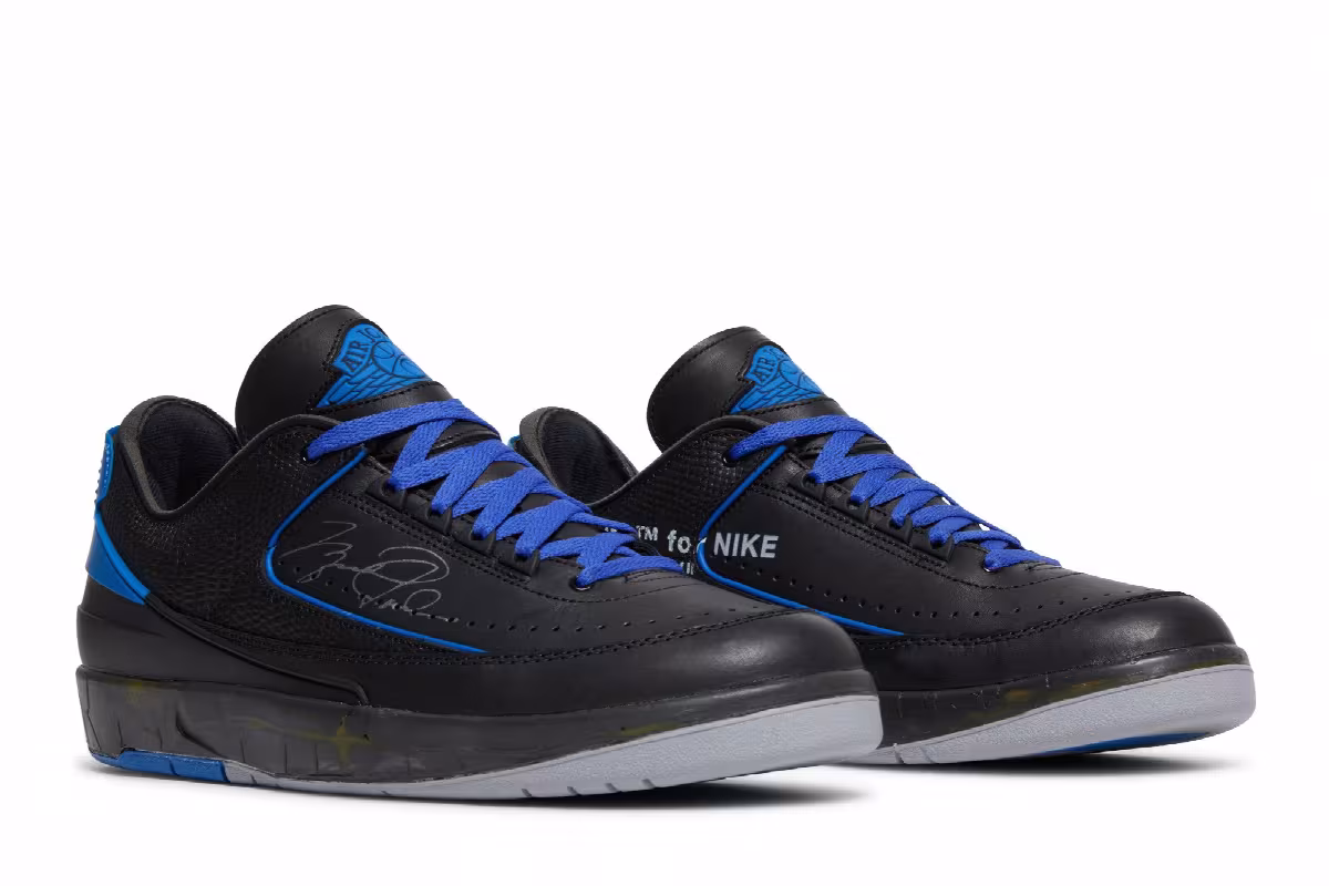 Off-White x Air Jordan 2 Low SP Black Varsity Royal, view 9