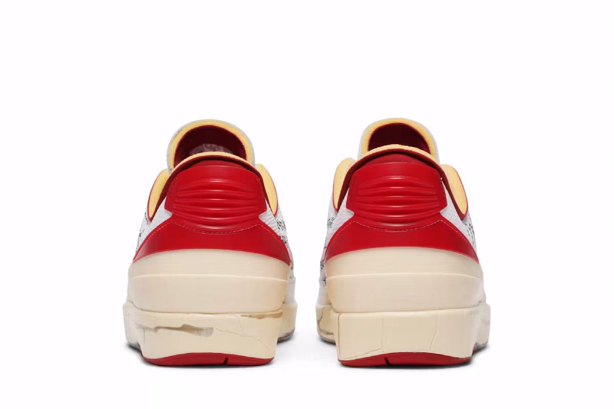 Off-White x Air Jordan 2 Low SP White Varsity Red, view 7