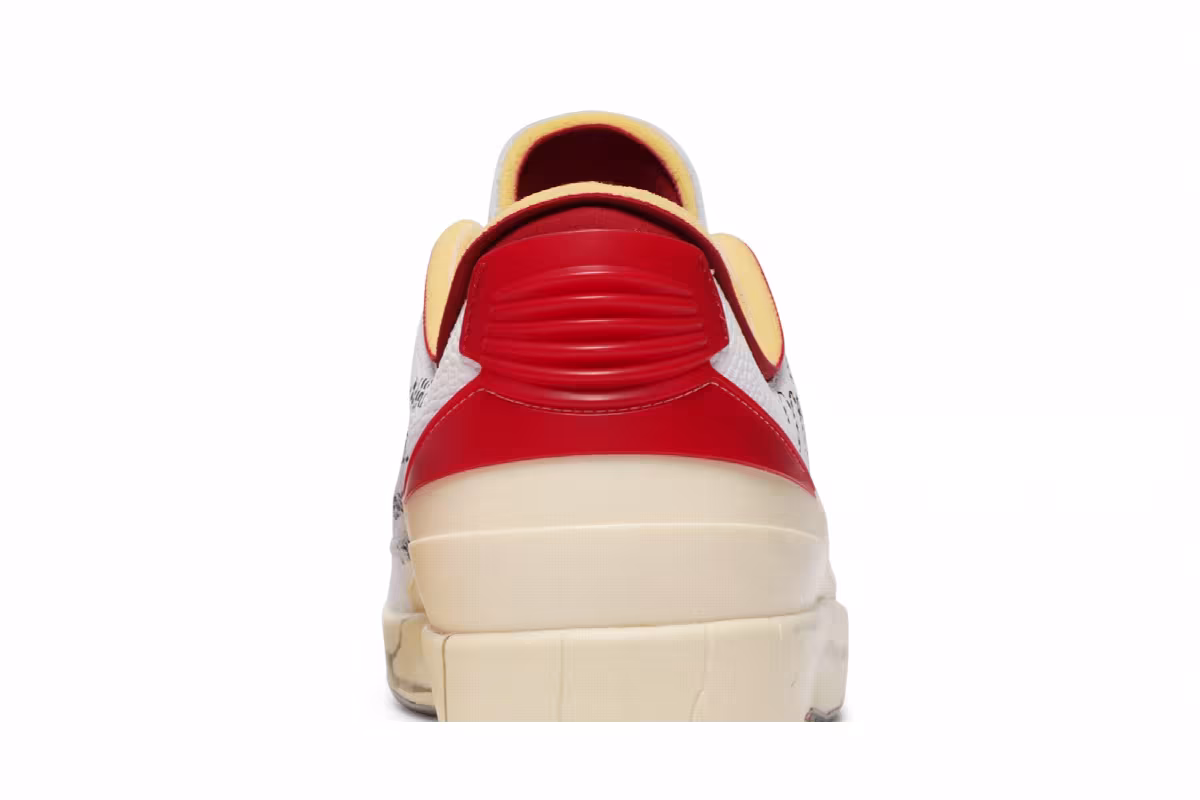 Off-White x Air Jordan 2 Low SP White Varsity Red, view 8