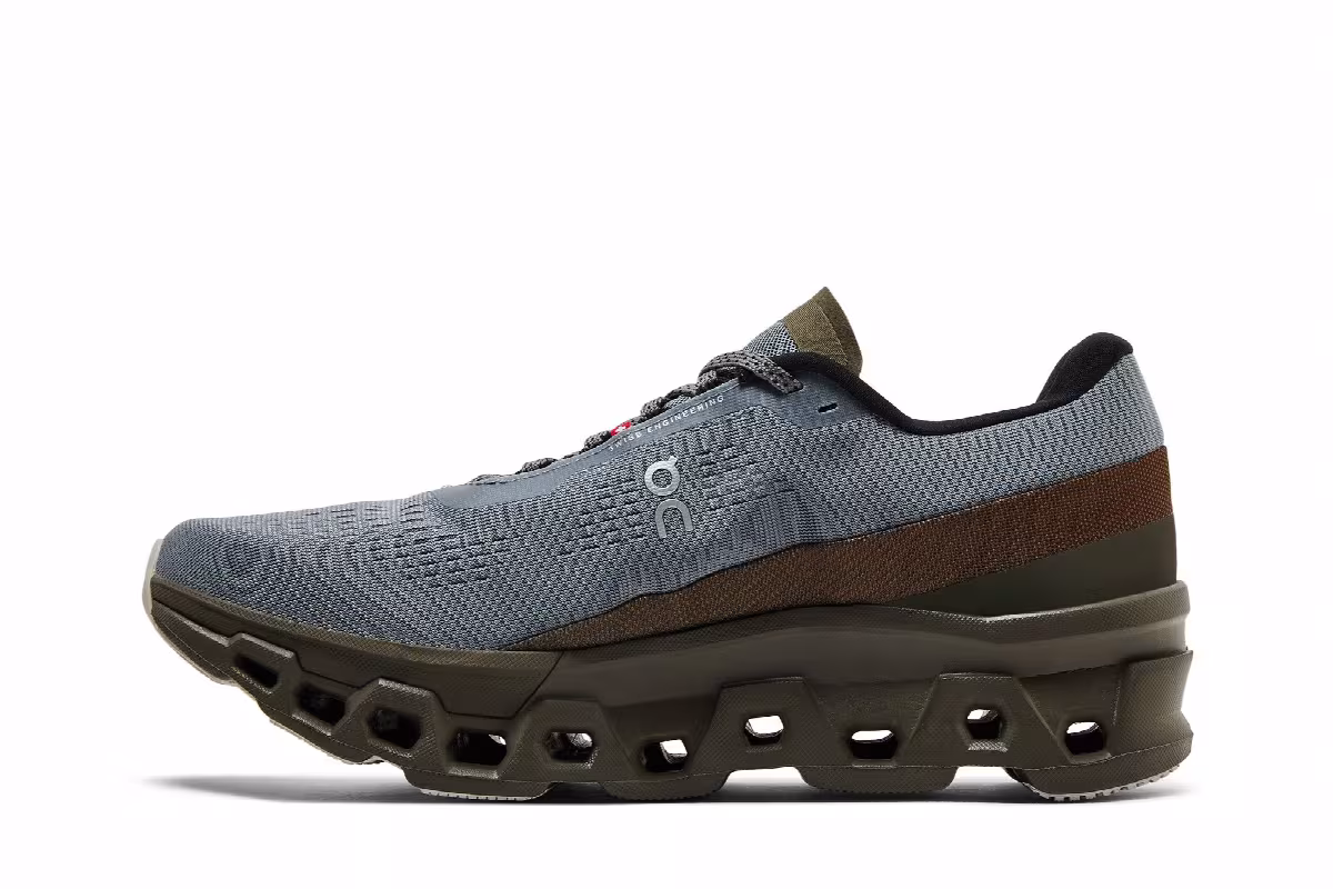 The Loop Running Supply x Pleasures x Cloudmonster 2 Mist Olive, view 4