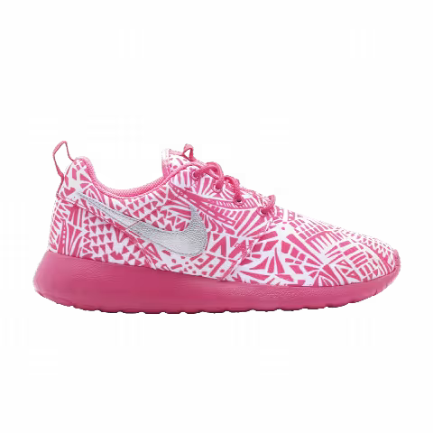 Nike Rosherun Print GS 'White Silver Pink'