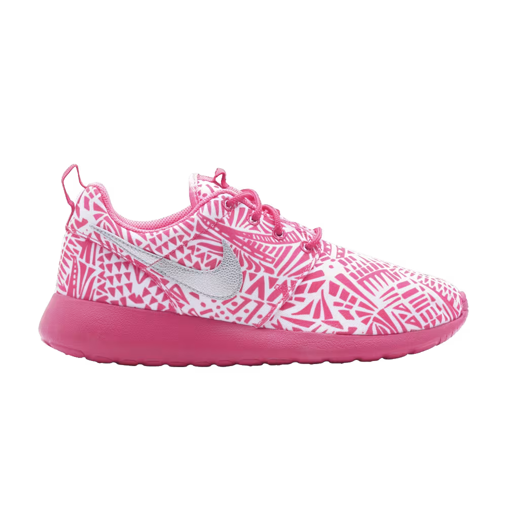 Nike Rosherun Print GS White Silver Pink