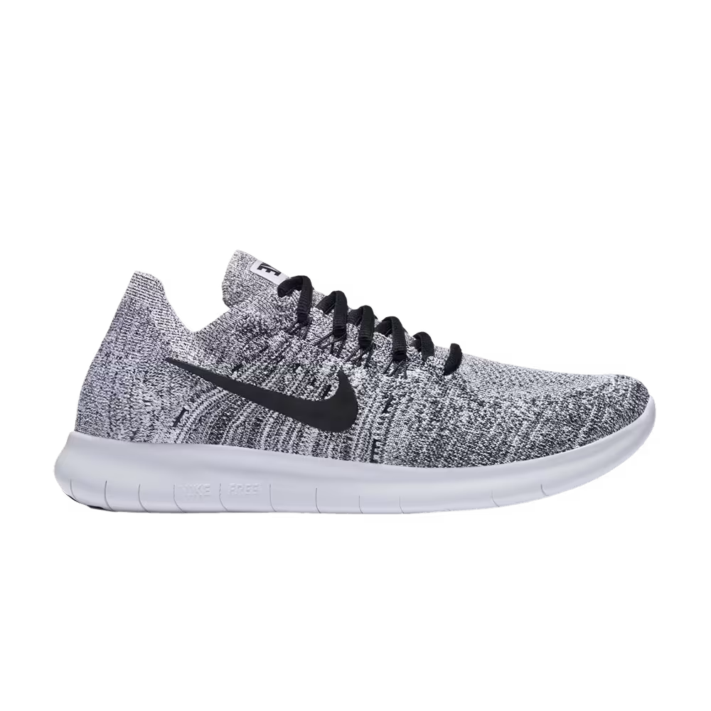 Nike Women's Free RN Flyknit 2017 White Black Stealth