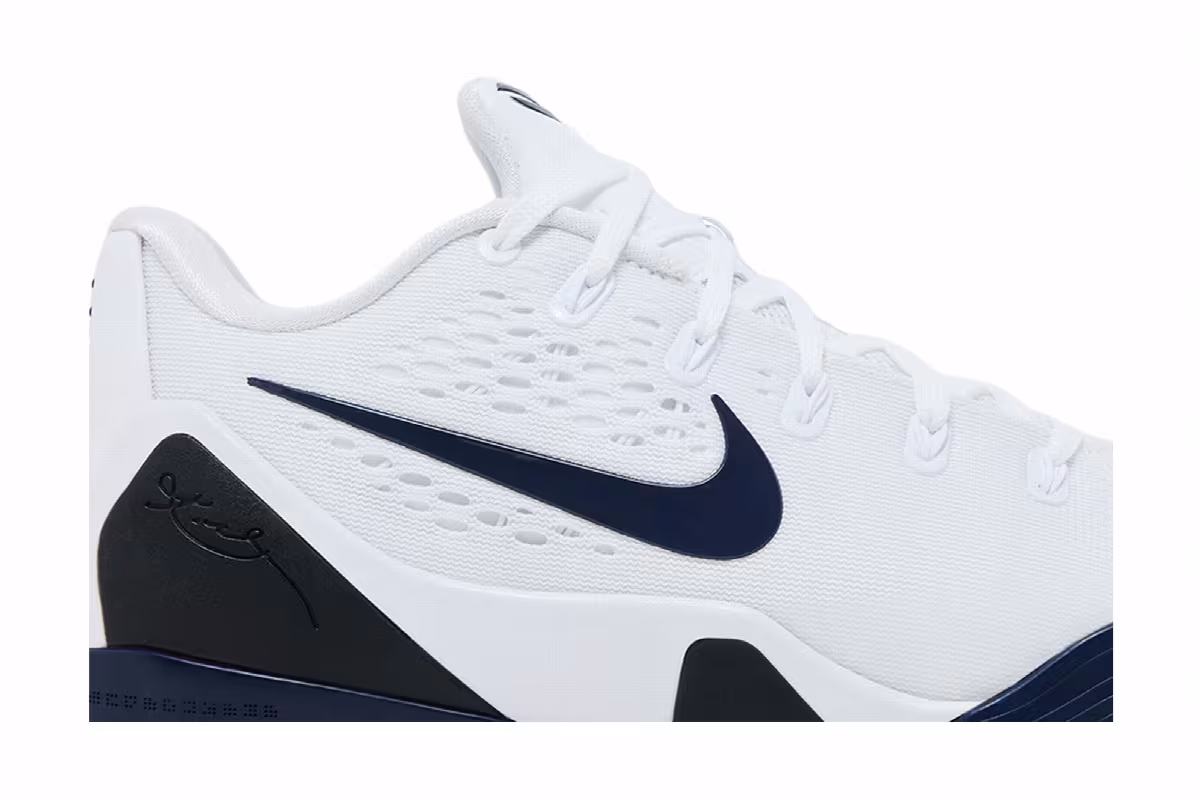 Nike Kobe 9 Elite Low EM TB White Midnight Navy, view 3