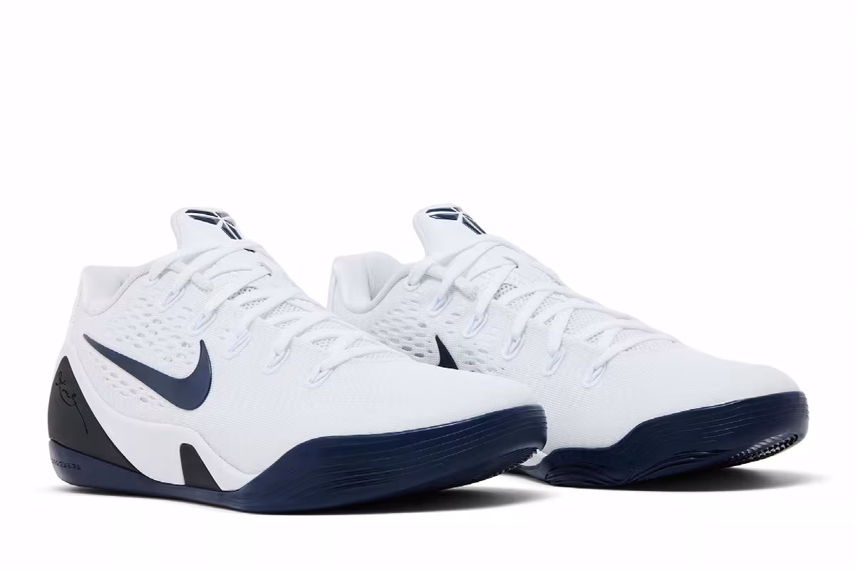 Nike Kobe 9 Elite Low EM TB White Midnight Navy, view 9