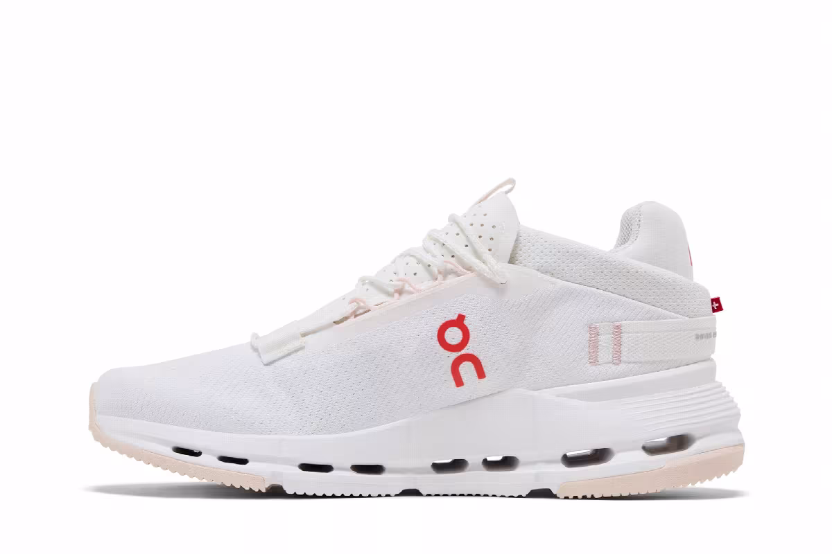 ON Women's Cloudnova 2 White Flame, view 4