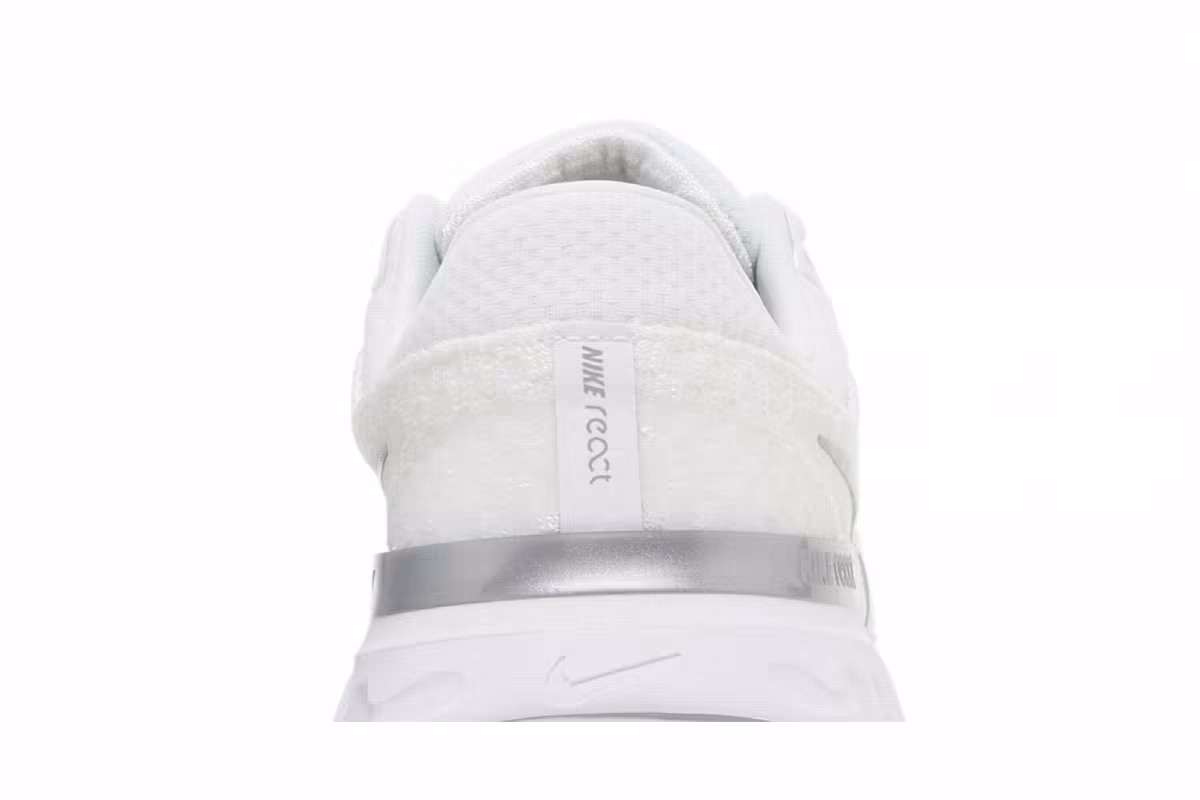 Nike Women's React Infinity Run Flyknit 3 White Metallic Silver, view 8
