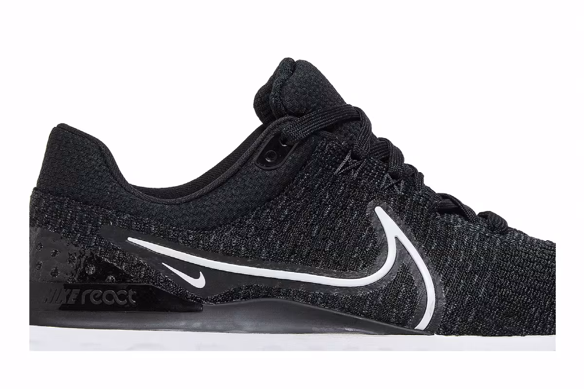 Nike React Infinity Run Flyknit 3 Black White, view 3