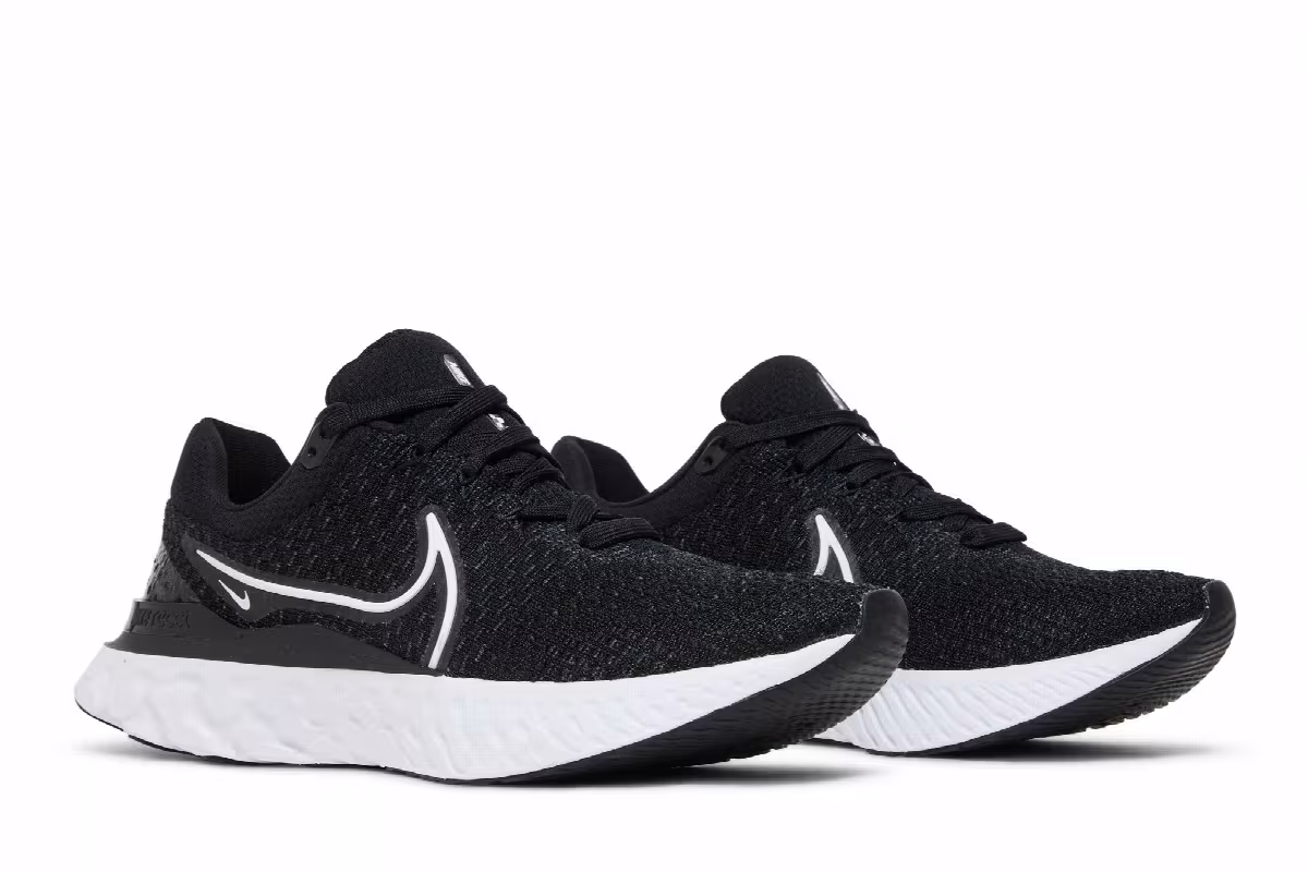 Nike React Infinity Run Flyknit 3 Black White, view 9