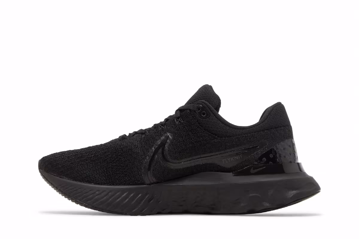 Nike React Infinity Run Flyknit 3 Triple Black, view 4