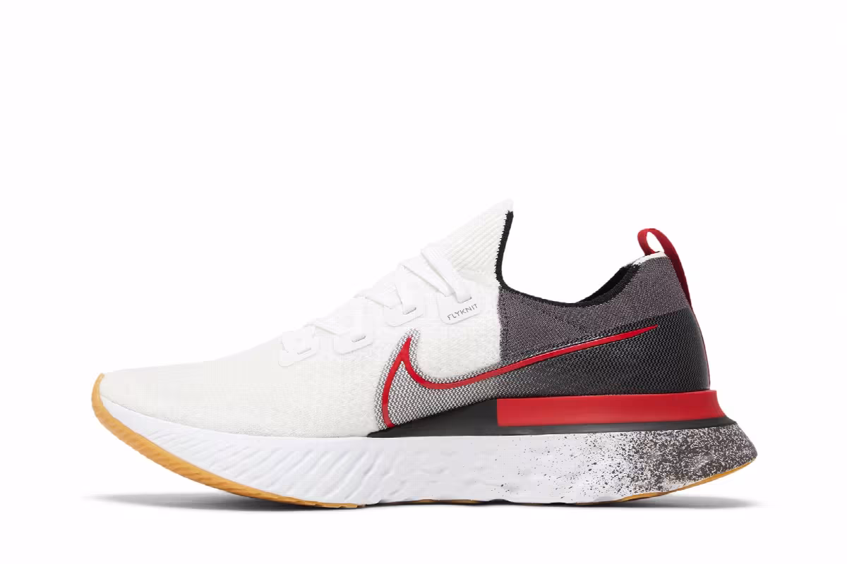 Nike React Infinity Run Flyknit White University Red, view 4