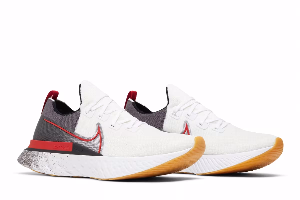 Nike React Infinity Run Flyknit White University Red, view 9