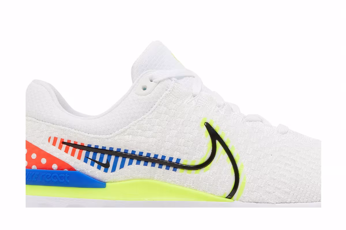 Nike React Infinity Run Flyknit 3 Premium White Racer Blue Volt, view 3
