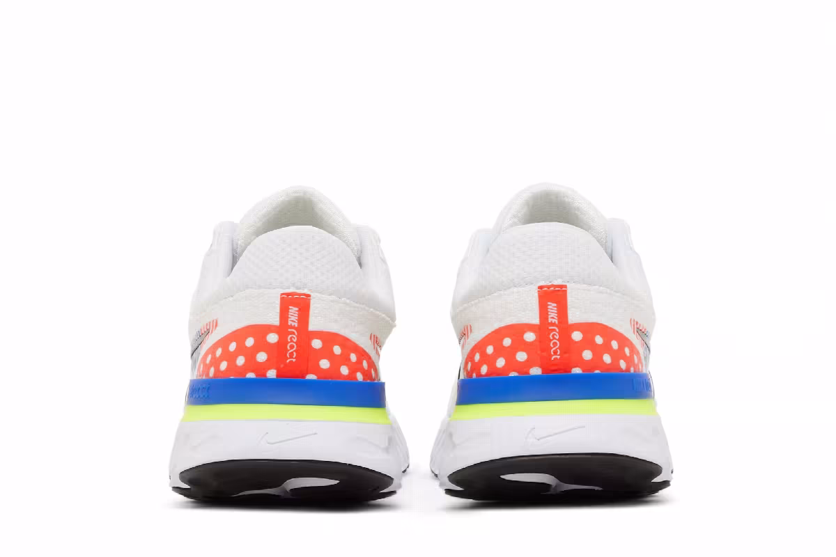 Nike React Infinity Run Flyknit 3 Premium White Racer Blue Volt, view 7