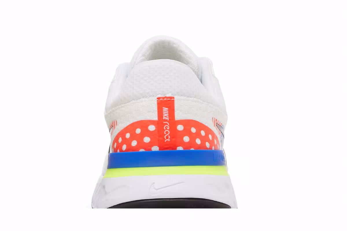 Nike React Infinity Run Flyknit 3 Premium White Racer Blue Volt, view 8